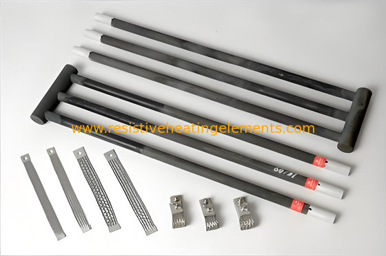 Pemanas SiC dengan suhu tinggi elemen 1400C Silicon Carbide